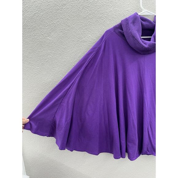 Ardee Womens Poncho Sweater Size Large Purple Crowl Neck Pullover Vintage - Picture 2 of 11